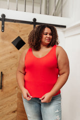 POL Stay Easy Tank In Cherry