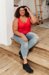 POL Stay Easy Tank In Cherry