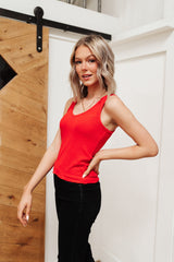 POL Stay Easy Tank In Cherry