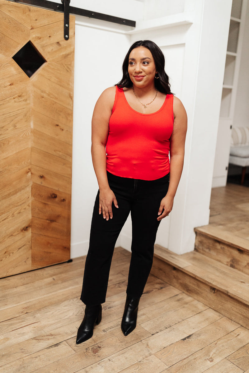 POL Stay Easy Tank In Cherry