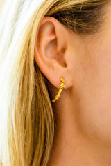 18k Gold Santana Studded Hoop Earrings
