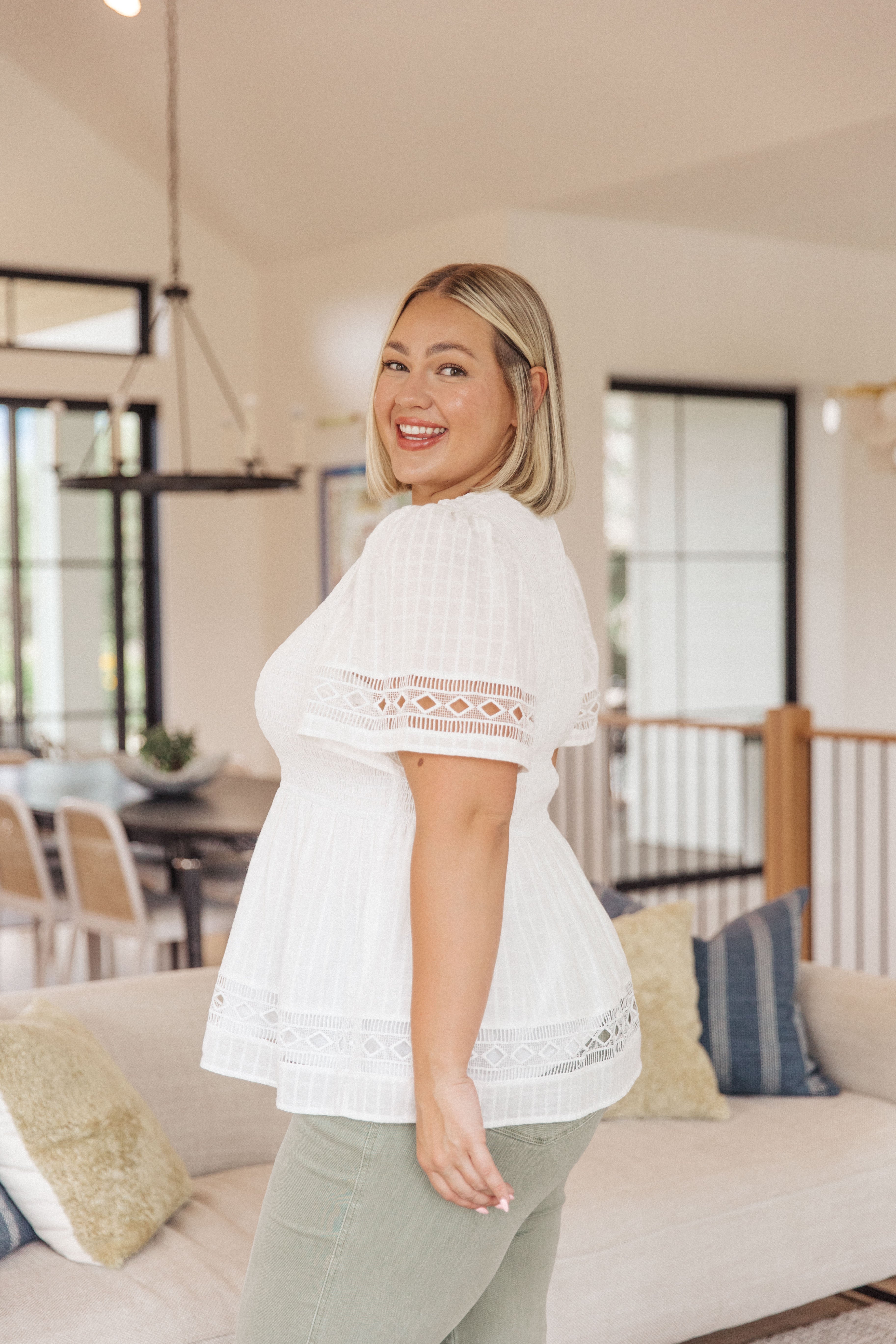 White Blouse Sweet Sister Peplum Blouse