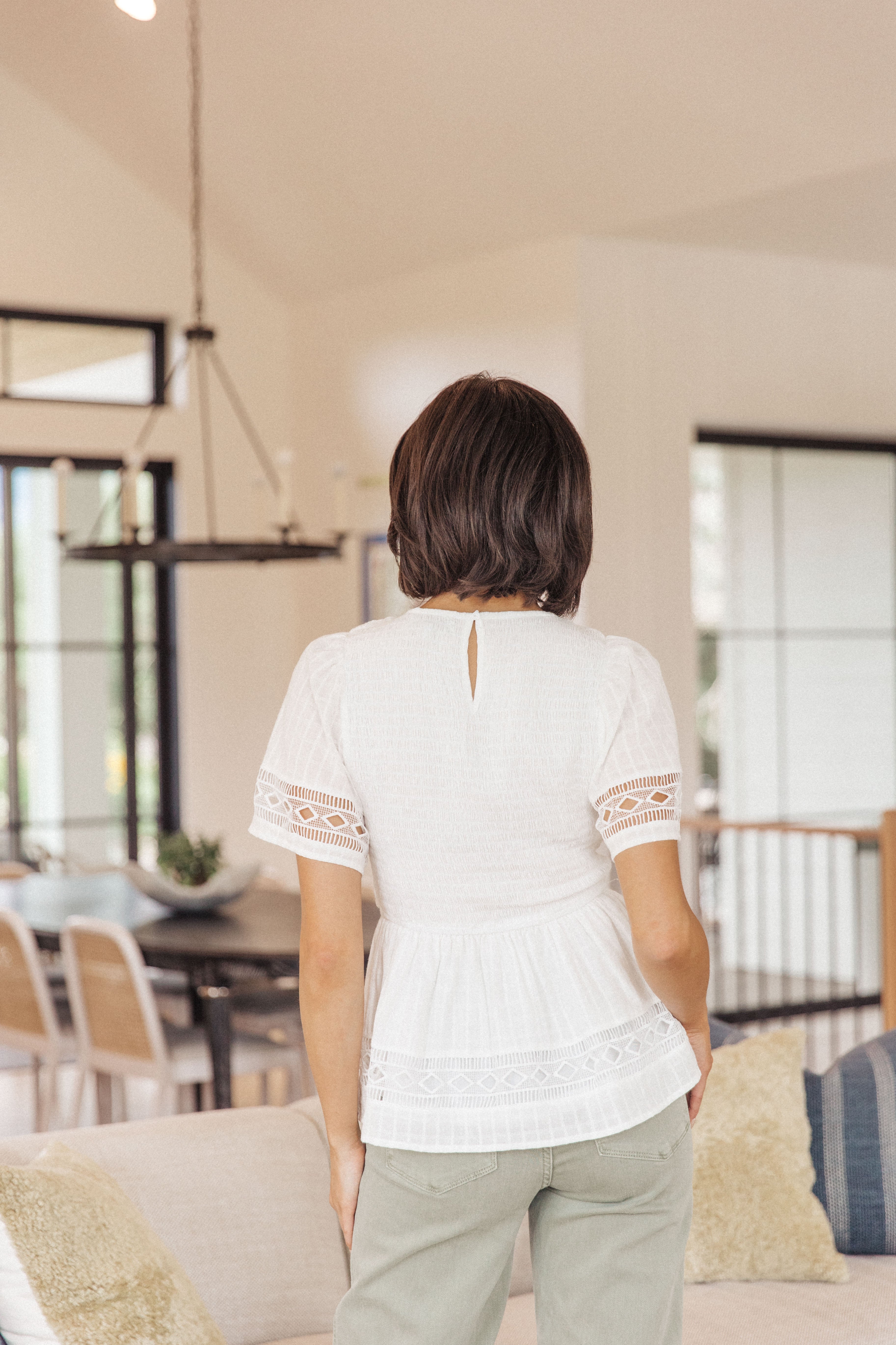 White Blouse Sweet Sister Peplum Blouse