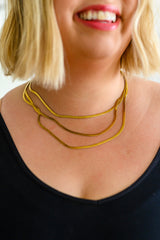 18k Gold Plated Three is Better Than One Layered Necklace
