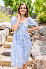 Top of The Class Gingham Midi Dress