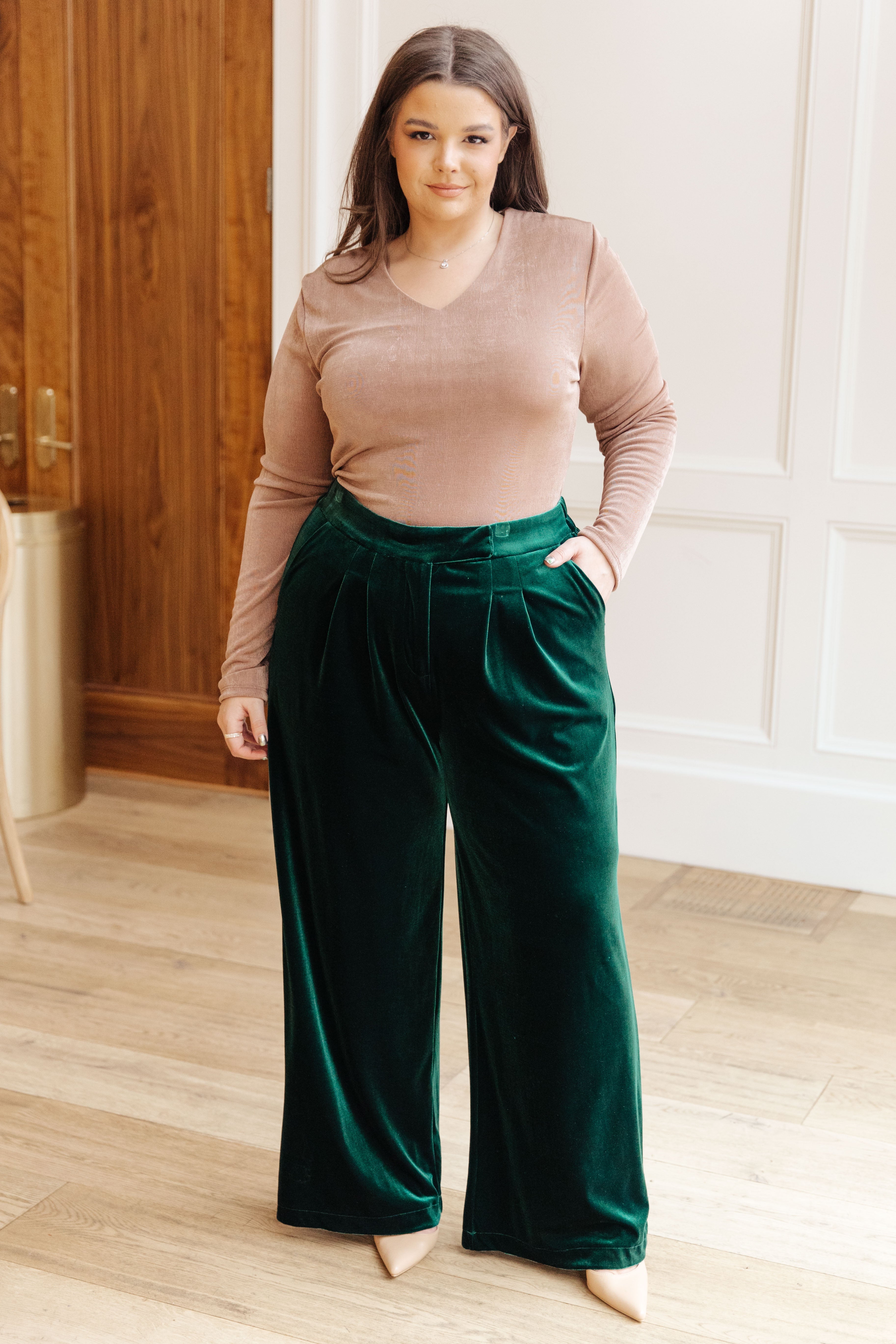 Velvet Wide Leg Velvet Pants