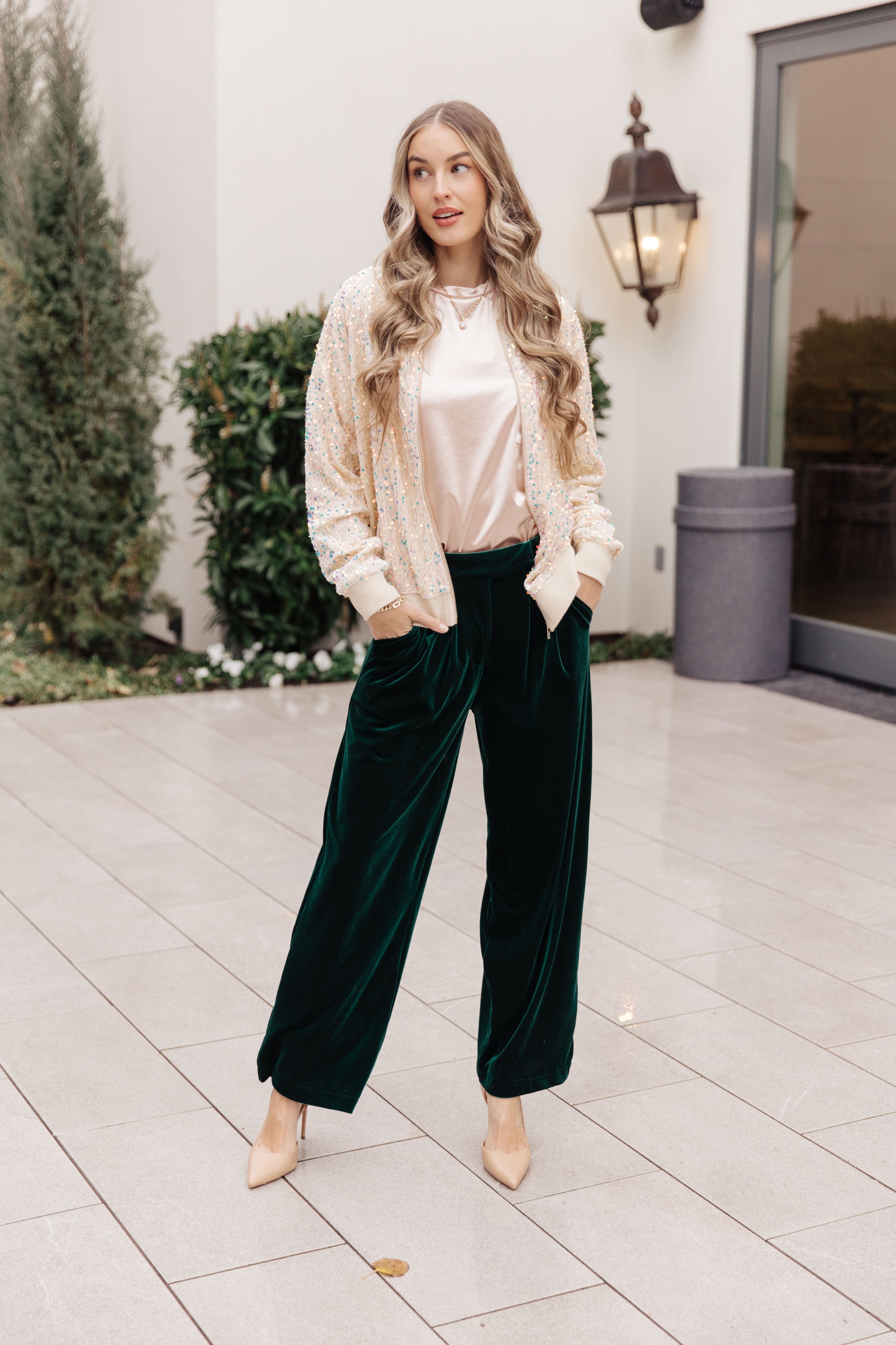 Velvet Wide Leg Velvet Pants