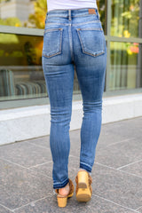 Judy Blue Winona Released Hem Side Slit Skinniy Jeans