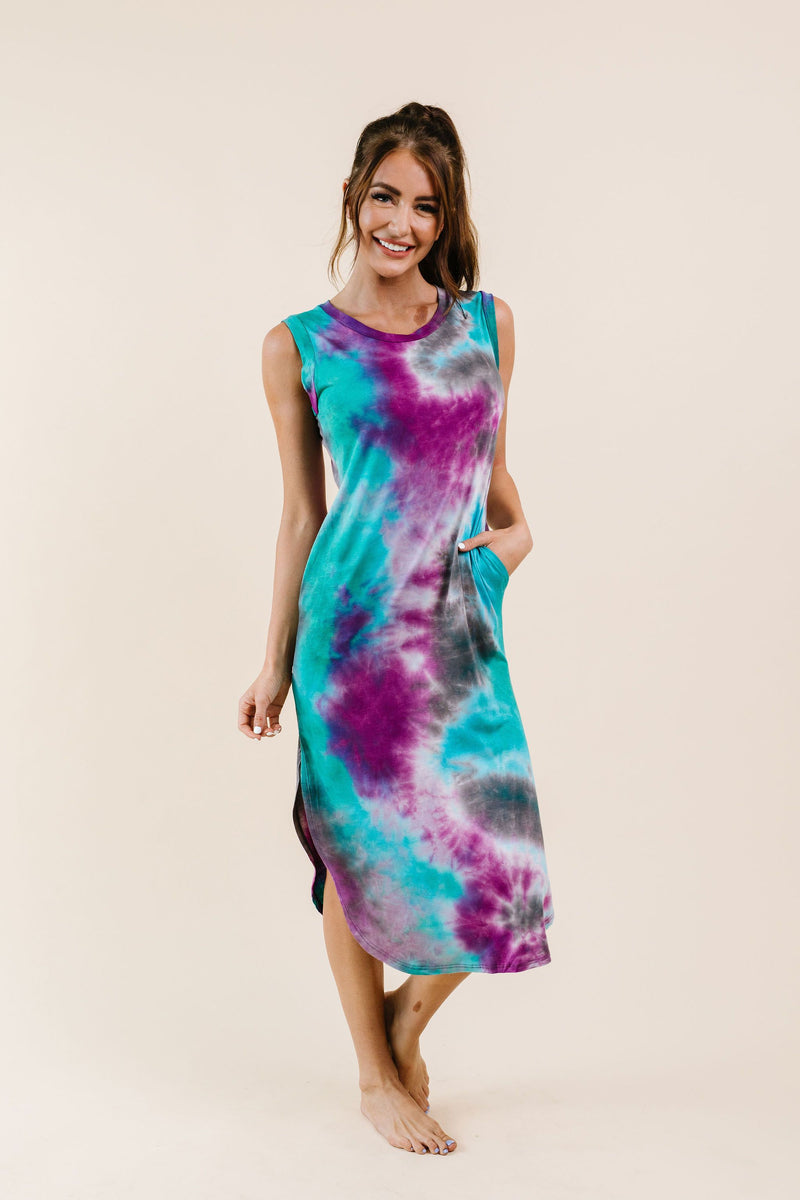 Cool Vibes Tie Dye Midi Dress