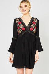 Black Embroidered Dress
