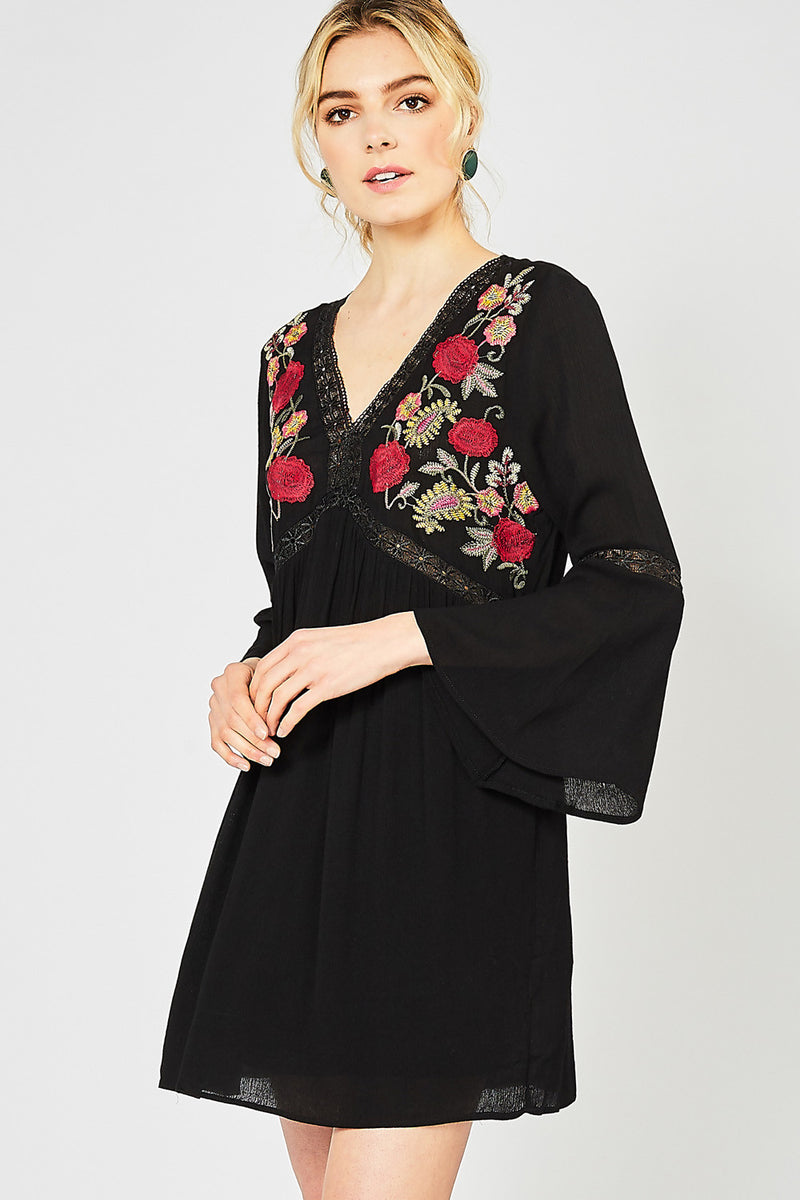 Black Embroidered Dress
