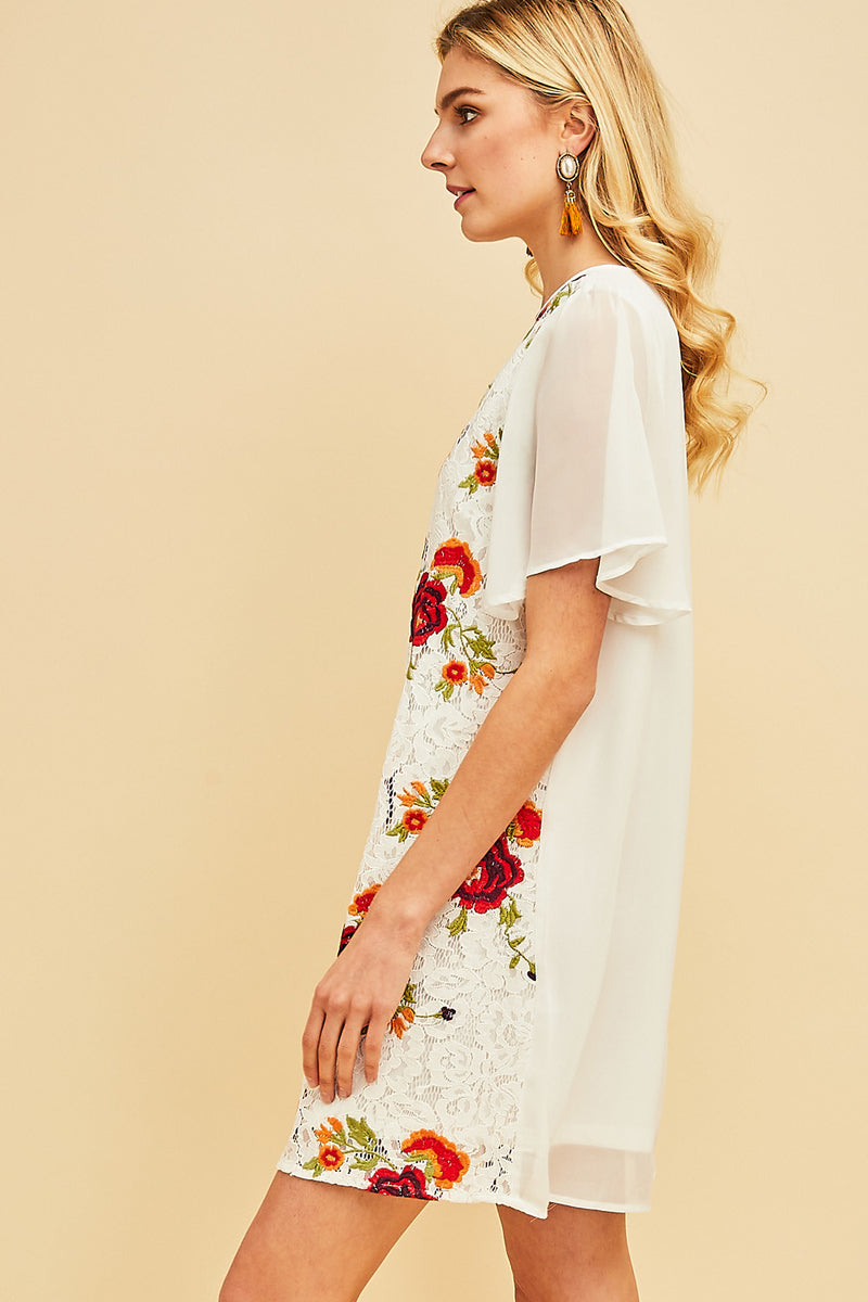 Embroidered Flower Dress