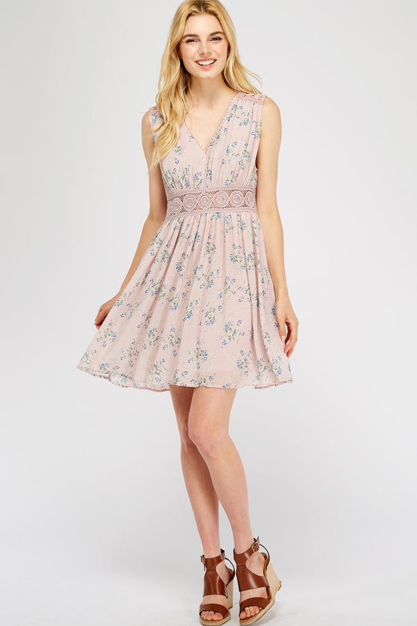 English Tea Floral Dress In Blush