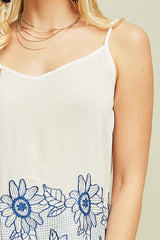 Sunflower Embroidered Cami Top