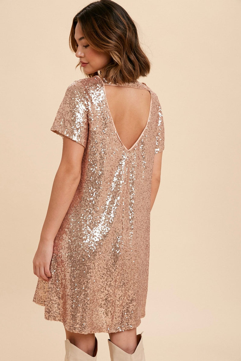 Taylor Swift Sequin Dress In Rose Gold
