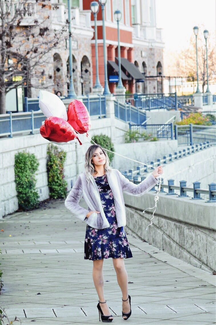 Set The Jewel Tone Floral Dress In Navy