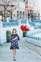 Set The Jewel Tone Floral Dress In Navy