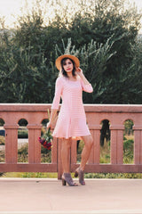 Timeless Love Striped Shift Dress In Peach