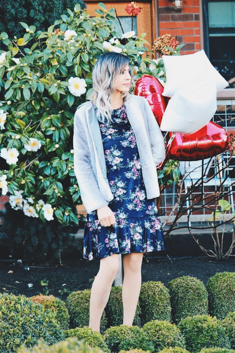 Set The Jewel Tone Floral Dress In Navy