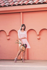 Timeless Love Striped Shift Dress In Peach